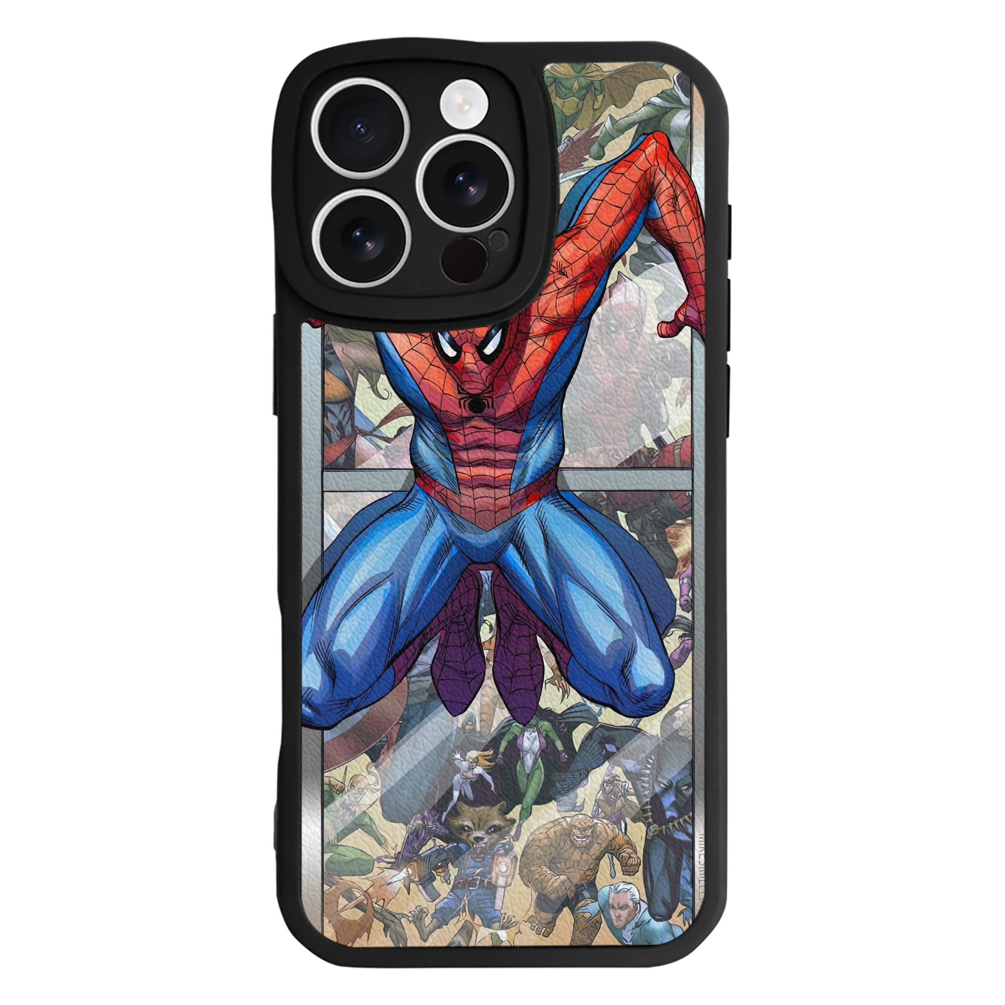 （画像用） Spider Man スパイダーマン 【iPhone 16シリーズ対応】シリコンスマホケース（レザー調） 材質：シリコン